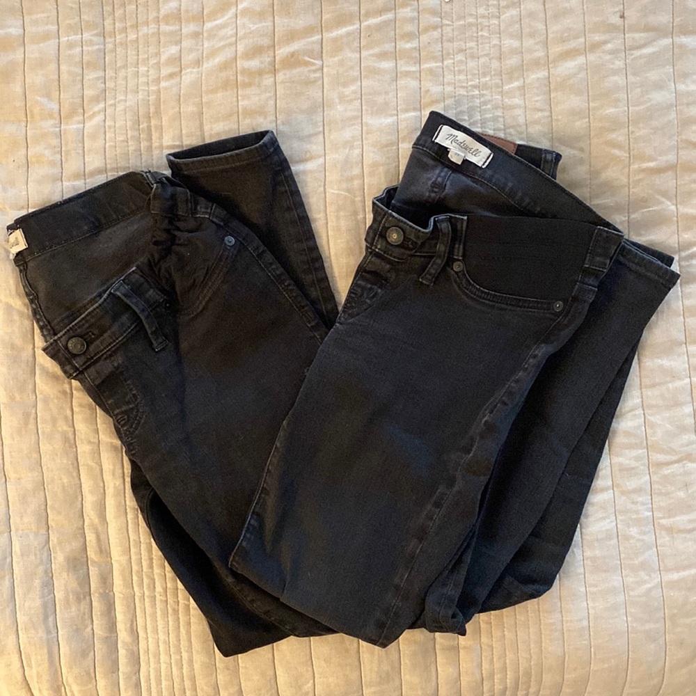 2 pairs of Madewell maternity skinny jeans